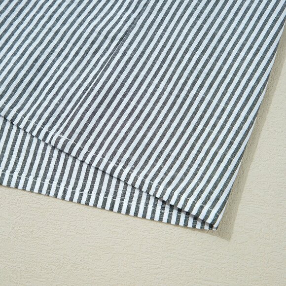 B264 Black Stripe Floral Patchwork Tied V Neck Shift Long Sleeve Mini Dress - Picture 11 of 14